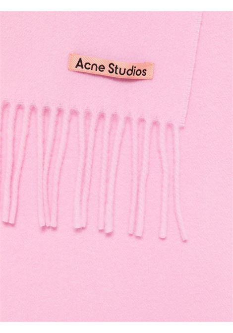 sciarpa skinny con frange unisex rosa in lana ACNE STUDIOS | CA0218DJS